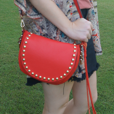 Rebecca Minkoff unlined saddle bag in cherry red | awayfromtheblue