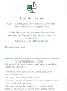 Verifikasi email Tokocrypto