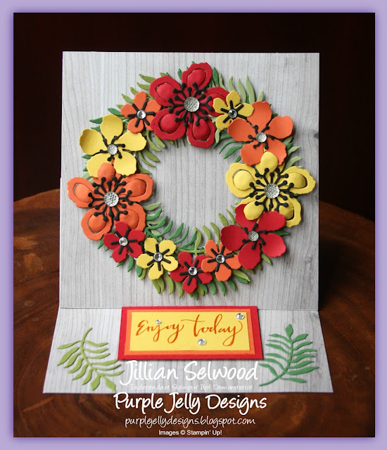 Easel Card, Climbing Orchid Stamp Set, Summer Wreath card