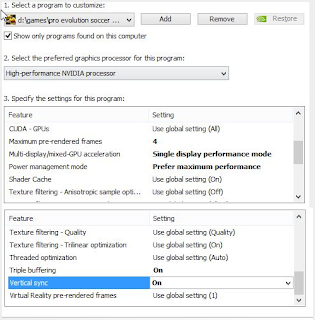 Cara mengatasi Lag/Shuttering pada PES 2016 pada VGA NVIDIA