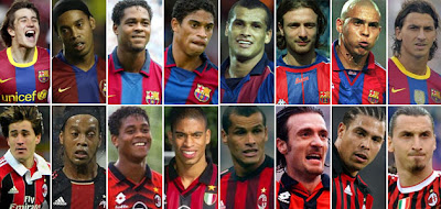 FC Barcelona-Ac Milan players