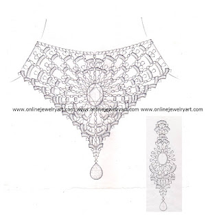 diamond choker necklace design sketches