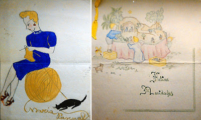 Dibujo de niñez de Maria pascual publicado por el blog cucatraca.blogspot
