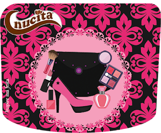 Make Up Party Free Printable Candy Bar Nucita Labels.