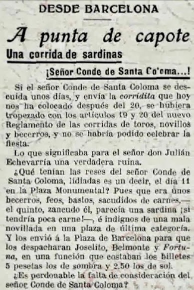 1917-03-11 (p. 19 La Lidia) Titular corrida de Santa Coloma