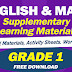 ENGLISH AND MATH Supplementary Materials for GRADE 1 (Free Download)