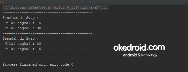 tentang pertukaran nilai yang melibatkan kedua variable  Contoh Program Pertukaran Nilai 2 Buah Variabel di Java