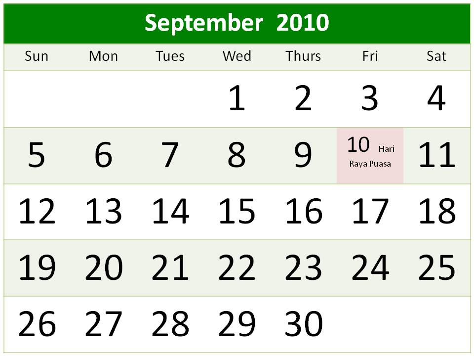 monthly calendar template word. Free Monthly Calendar 2010