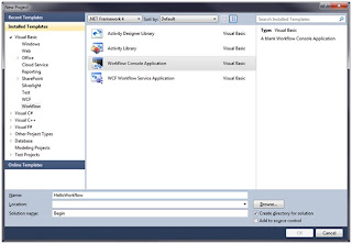 Creating a new Workflow Console Application (Visual Basic)
