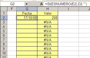 Gráfico Excel con fecha.