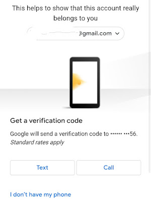 gmail will send call or text/. message