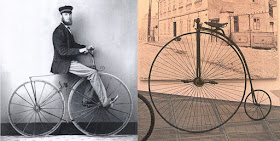 Two vintage bicycles--Penny Farthing and Phantom