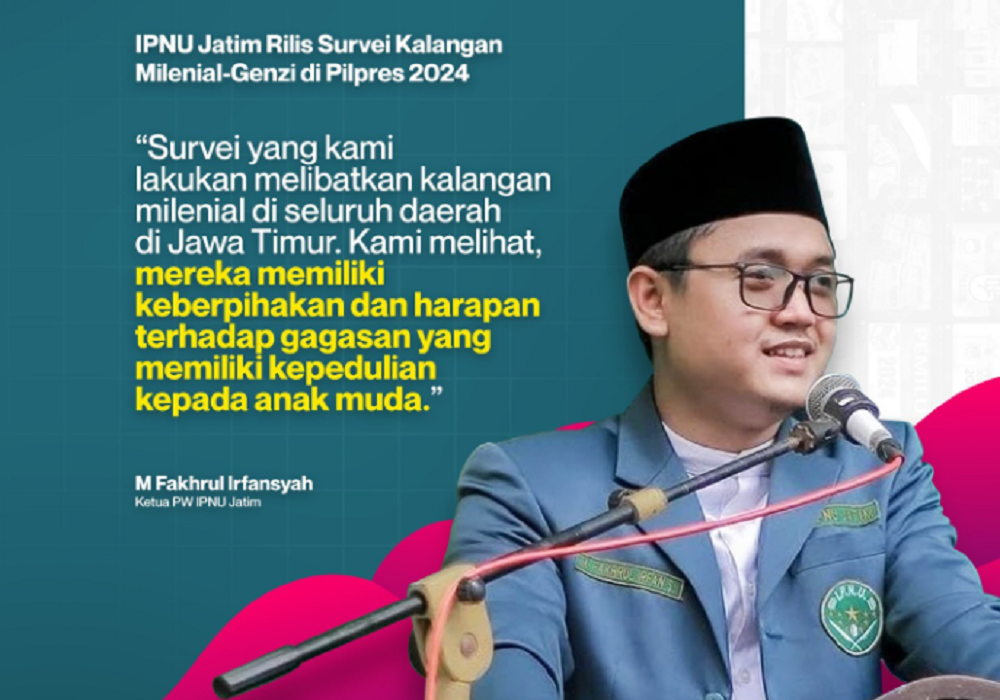 IPNU Jatim Rilis Survei Kalangan Milenial-Genzi di Pilpres 2024, Ini Rinciannya