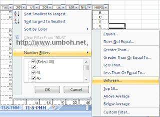 Filter lanjutan Database Excel