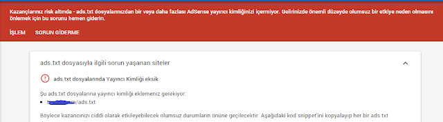 adsense site kaldırma