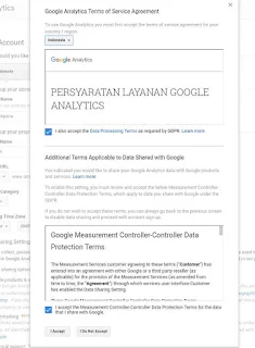 Menyetujui syarat dan pengontrolan data GDPR