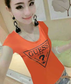 Baju abg model terbaru sablon guess