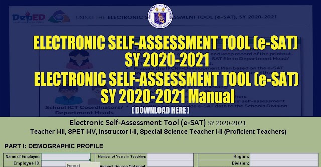 ELECTRONIC SELF-ASSESSMENT TOOL (e-SAT) and Manual for SY 2020-2021