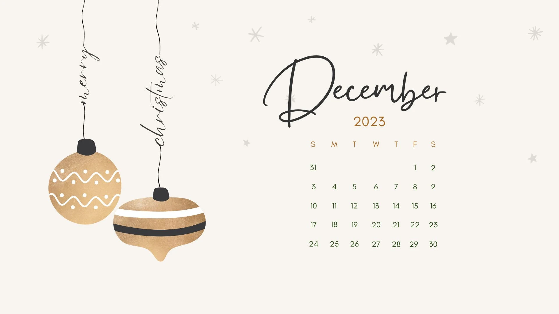 december 2023 hd calendar wallpaper