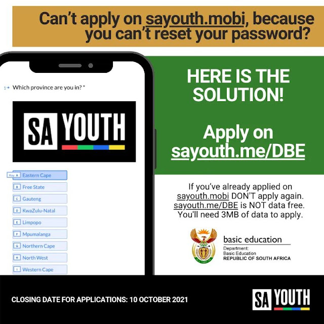 SA youth Mobi Password Reset | forgot password