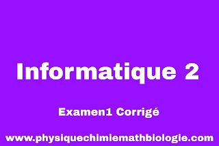 Examen1 Corrigé Informatique 2 L1 2023 PDF