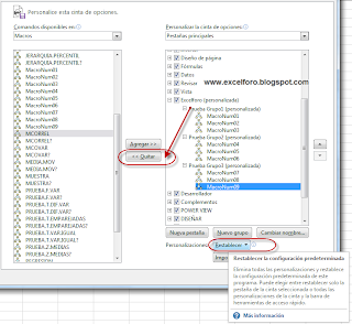 Personalizar la cinta de opciones (Ribbon) en Excel-sin macros.