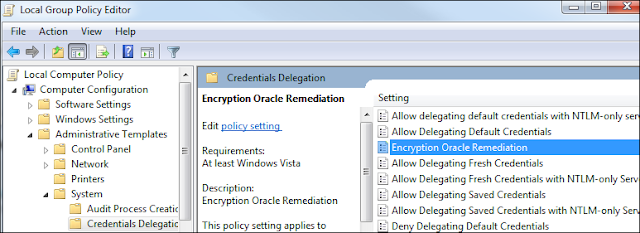 group policy - encryption oracle remeditation