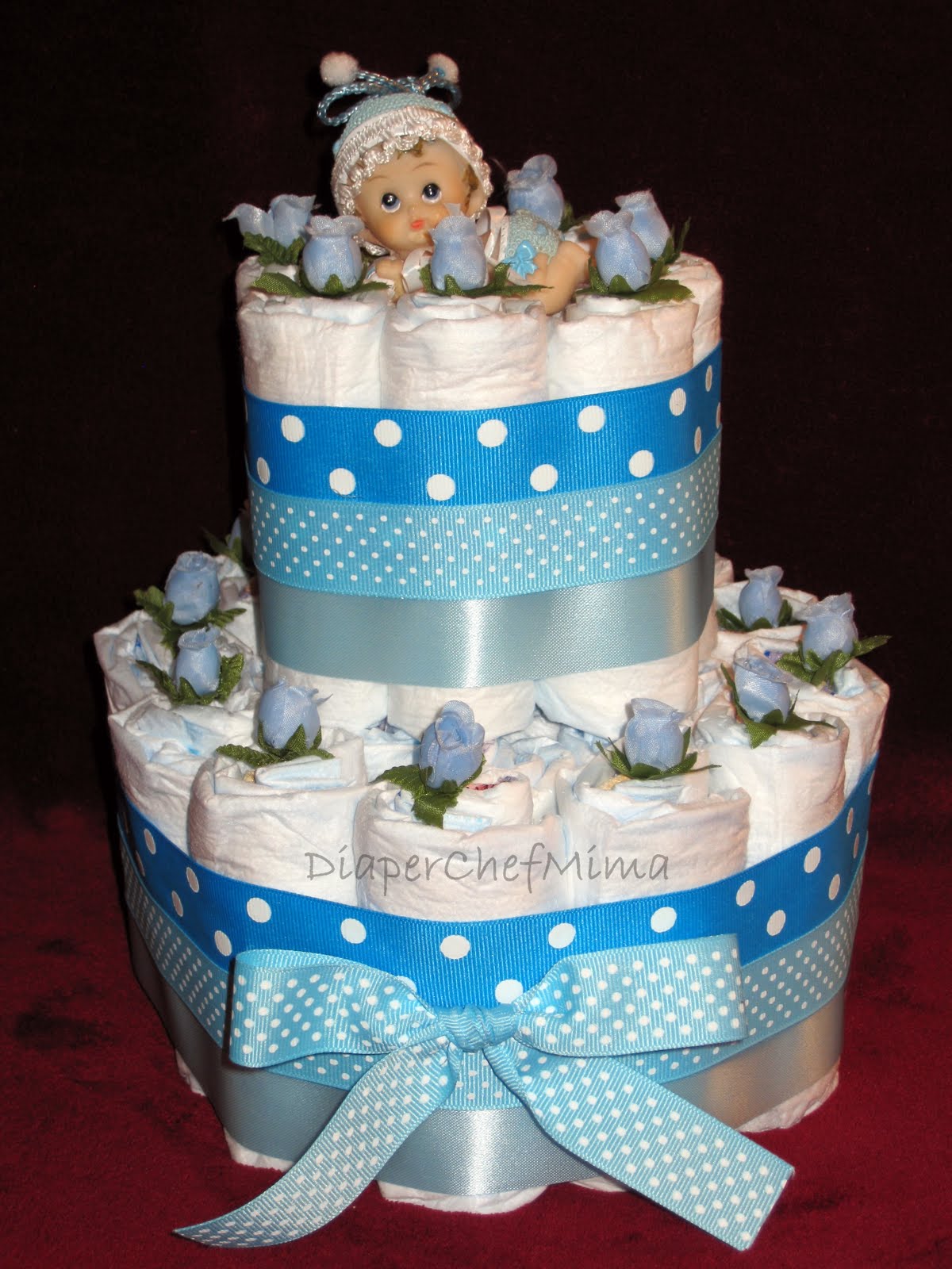 Diaper Chef Mima Baby Shower Diaper Cake Centerpieces