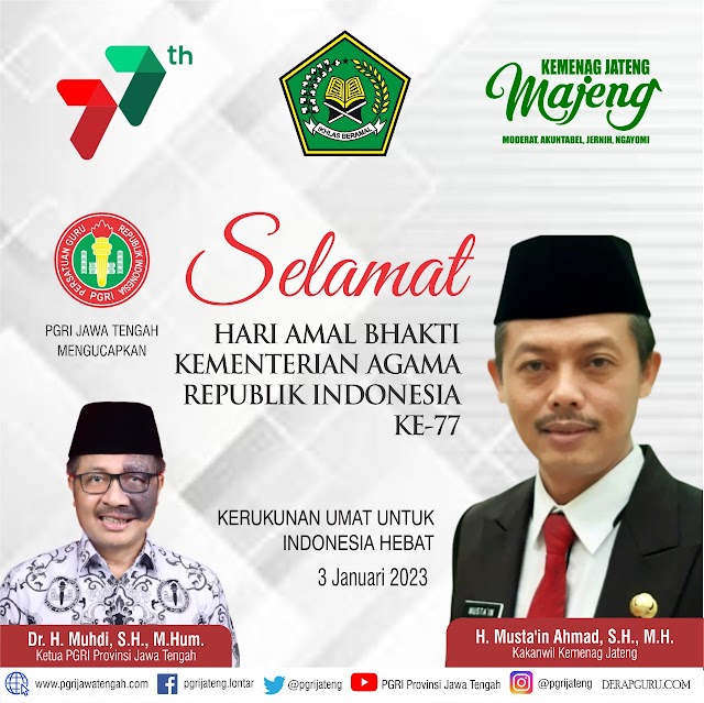 Selamat Hari Amal Bhakti Kementerian Agama Republik Indonesia Ke-77