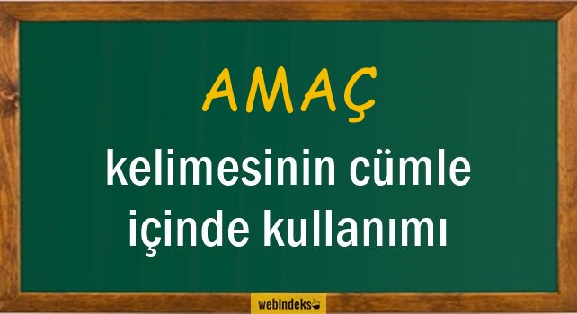 Amaç İle İlgili Cümleler,  Kısa Cümle İçinde Kullanımı