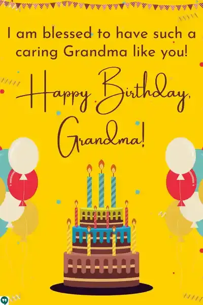 blessed happy birthday grandma wishes images with cake