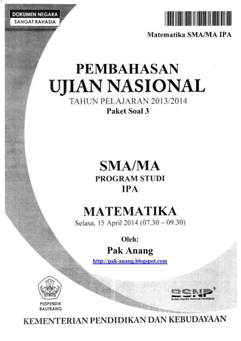 Berbagi Dan Belajar Pembahasan Soal Un Matematika Program Ipa Sma