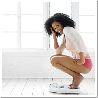 weighing woman