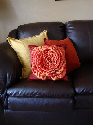 She made this pillow from one a bridesmaid dress her sister's from her 