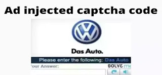 Ad injected captcha code