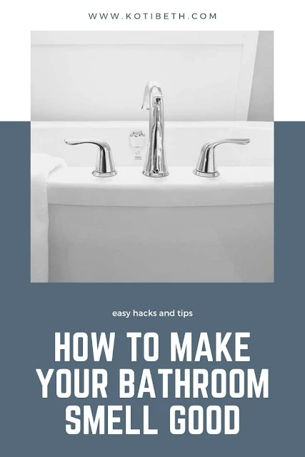 How to make your bathroom smell good. Use these hacks and tips to deep clean your bathroom so it always smells fresh.  How to keep your bathroom clean with vinegar, baking soda, and other cleaners.  Get ideas for cleaning your shower, toilet, faucets, floors, and sink. Also includes a diffuser blend for fresher air. #bathroom #clean #hack #tips #smellgood