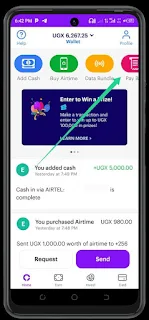 Choose the Pay Bills Tab from the Chipper Cash App