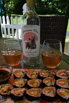 Rose wine with Sushi