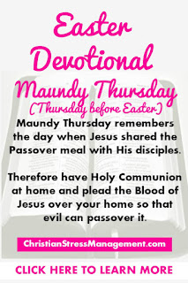 Easter Devotional for Pre Easter Thursday or Maudy Thursday