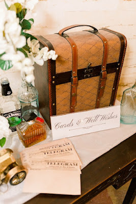 vintage suitcase for cards and gifts