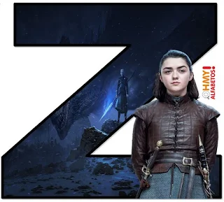 Abecedario de Arya Stark con el Rey de la Noche. Arya Stark and the Night King Alphabet. 