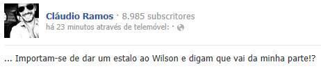 Cláudio Ramos ameaça o concorrente Wilson Teixeira 