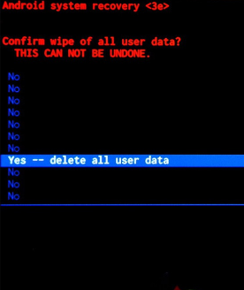 Yes -- delete all user data