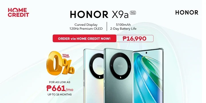 HONOR X9a 5G via Home Credit