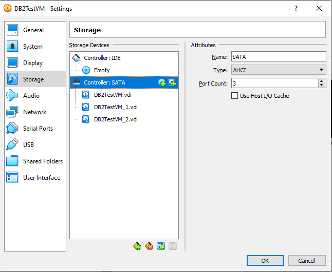 Storage Screen Oracle Virtual Box Settings