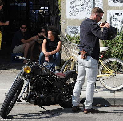 David Beckham Knucklehead on Wheels Of Steel  His Vintage Motorcycle Drew Even More Glances Than He