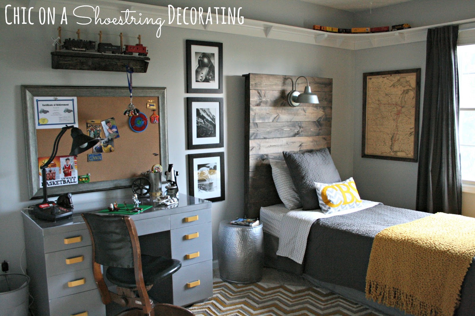 Chic on a Shoestring Decorating  Bigger Boy  Room  Reveal