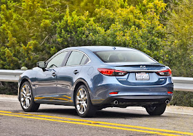 Rear 3/4 view of 2015 Mazda 6