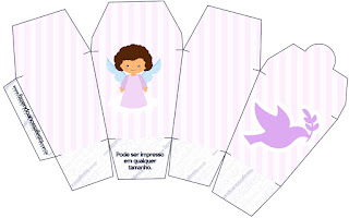 Brunette Angel Girl, Free Printable Chinese Take Away Box.