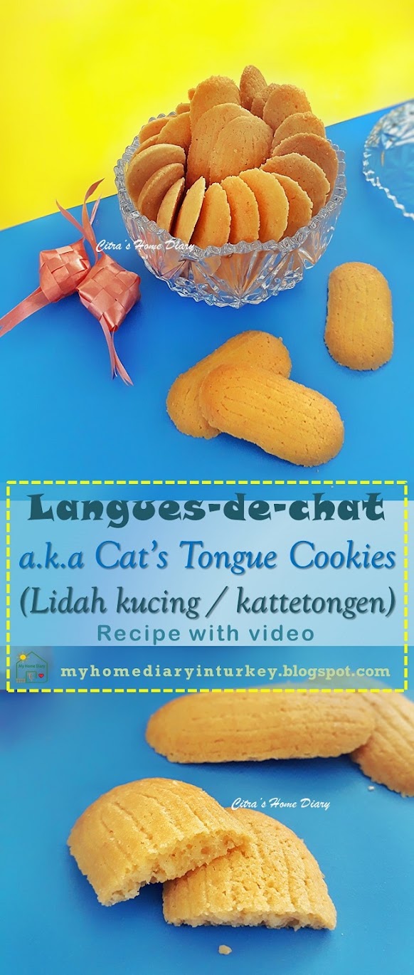 LANGUES-DE-CHAT COOKIES / LIDAH KUCING (KATTETONGEN KOEKJES) ALA NY.LIEM. RENYAH DAN BIKIN NAGIH | Çitra's Home Diary. #cattonguebiscuit #kattetongenrecept #reseplidahkucing #resepkuekering #kuekeringlebaran #katetongresep #foodphotography #languedechatcookies